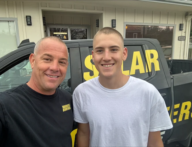 father-son roofers