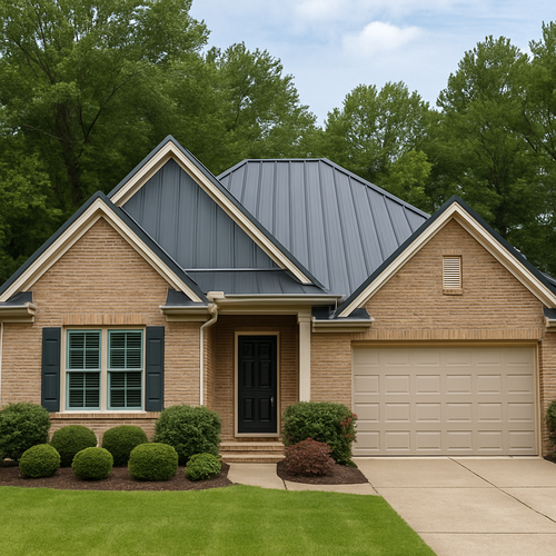 standing seam metter roofing on a home