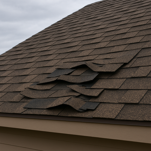 wind damage on a roof